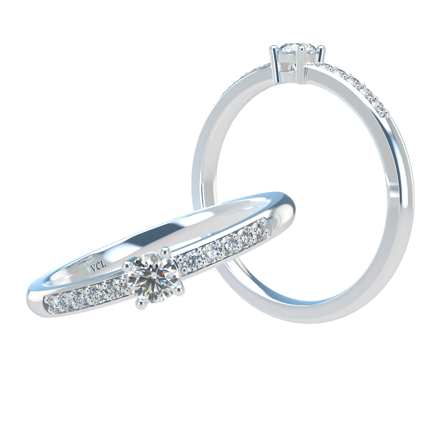 12pts diamond 4 Prongs Solitaire ring