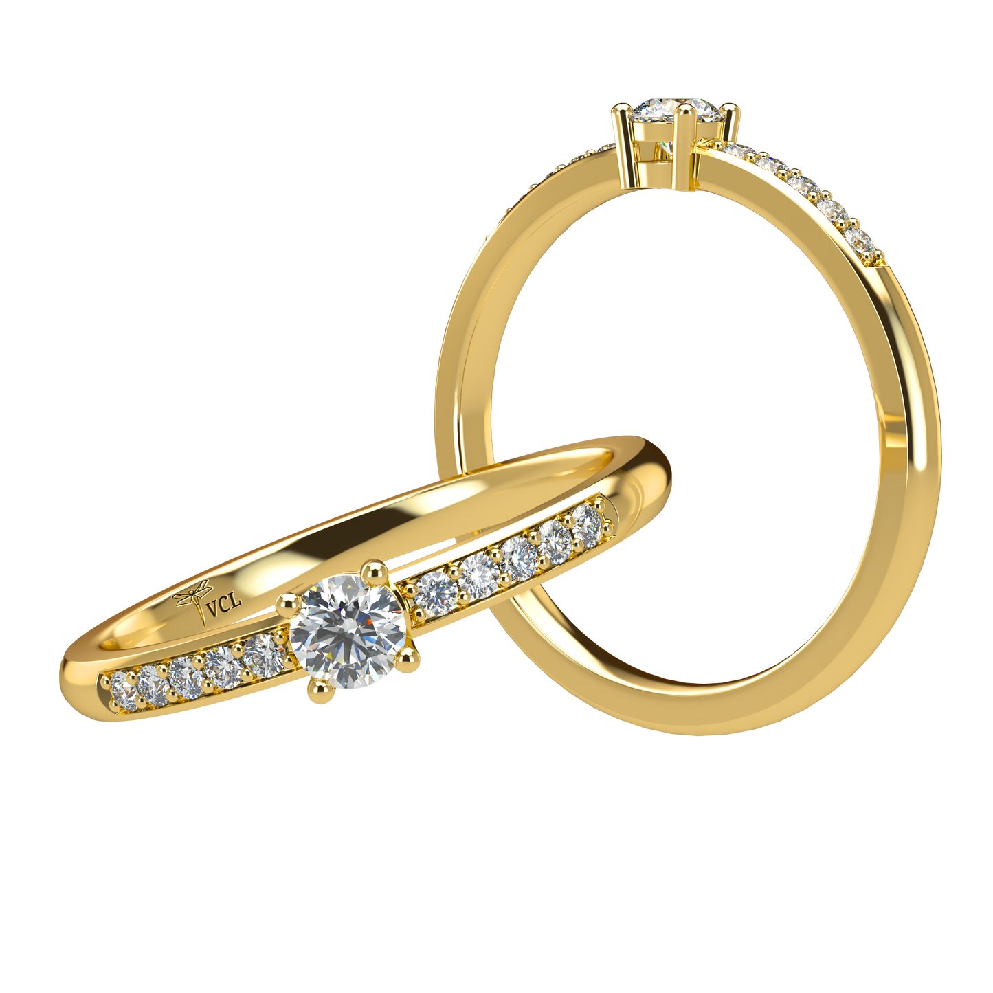 12pts diamond 4 Prongs Solitaire ring