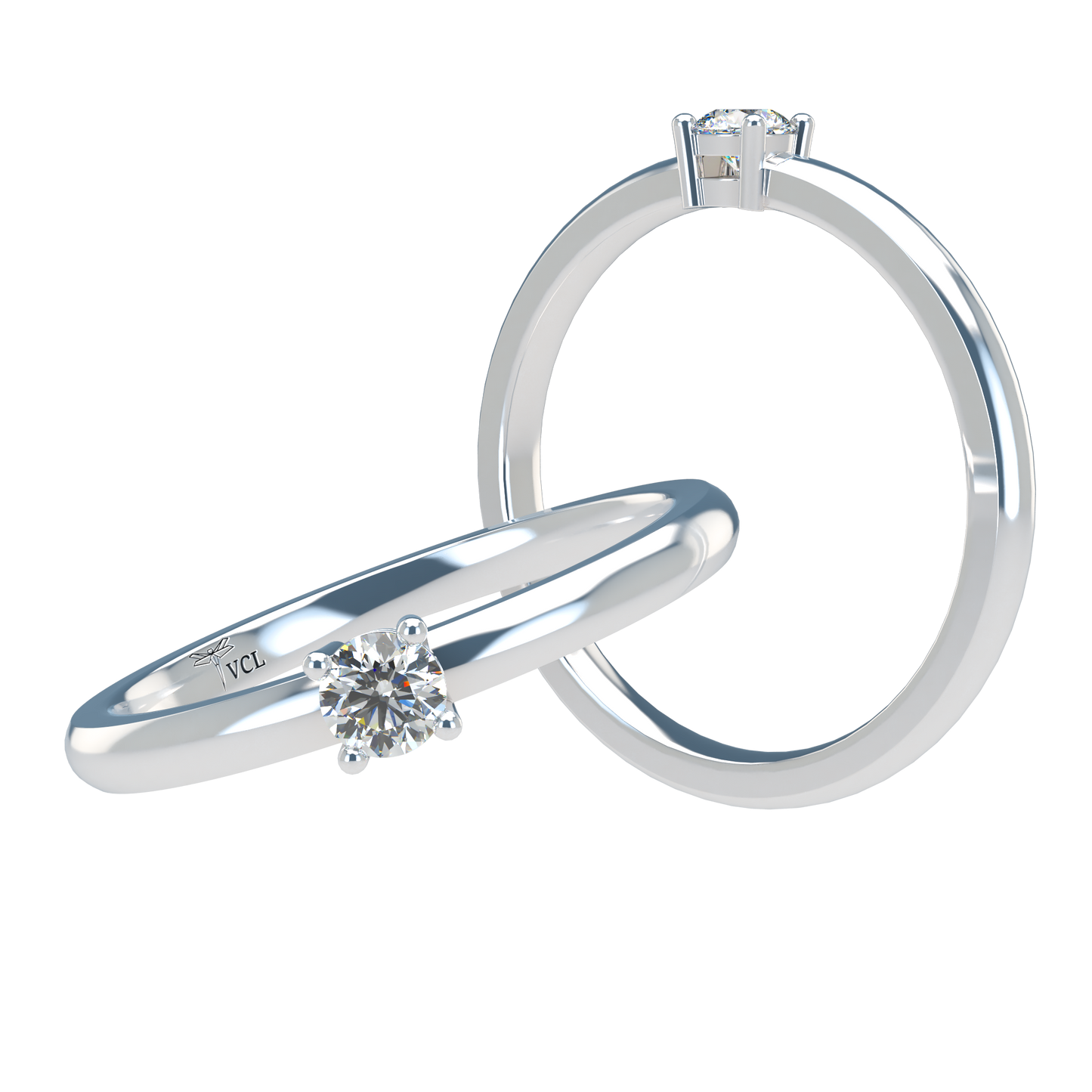 12pts diamond 4 Prongs Solitaire ring