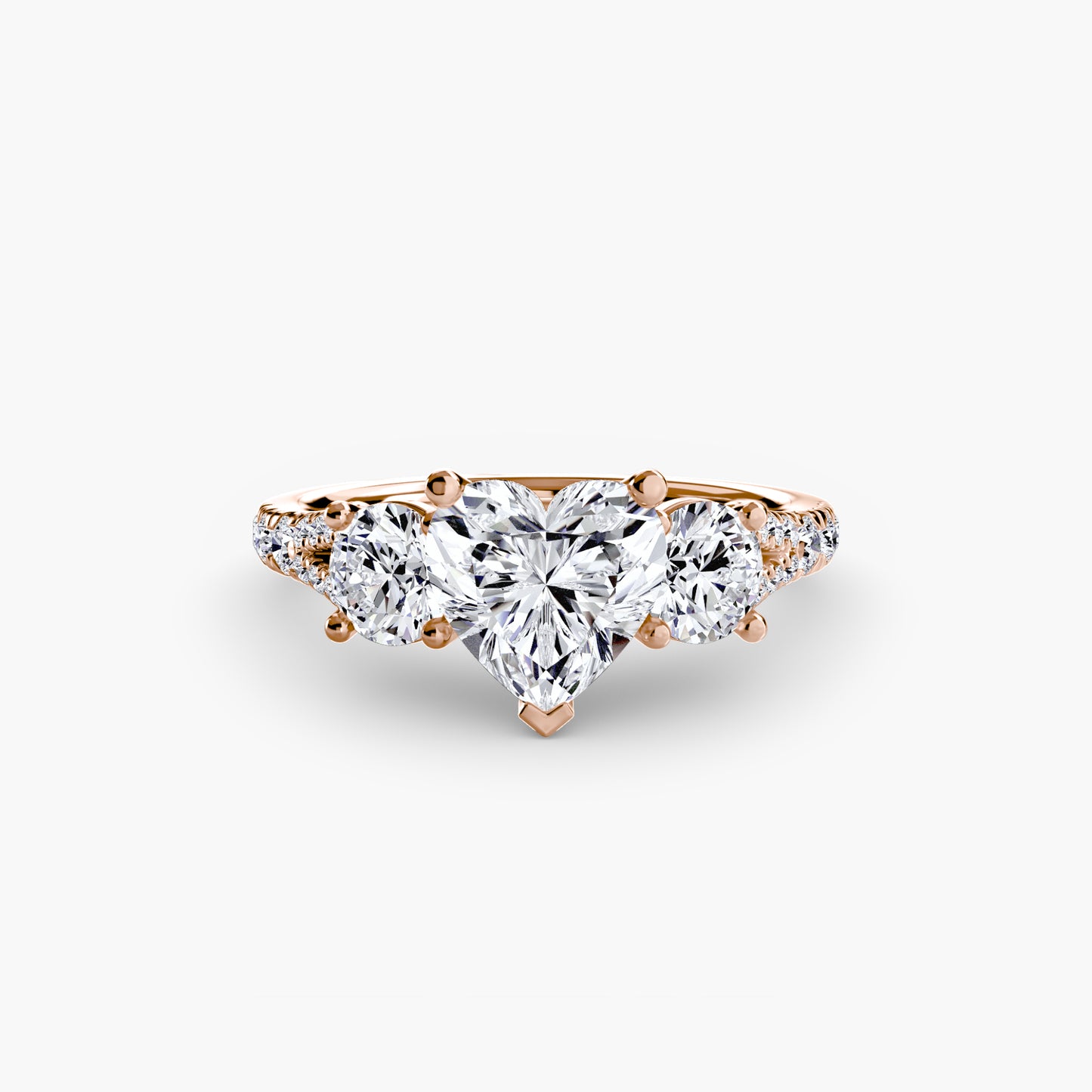 Sparkle Three-Stone Diamond ring with Pavé Band