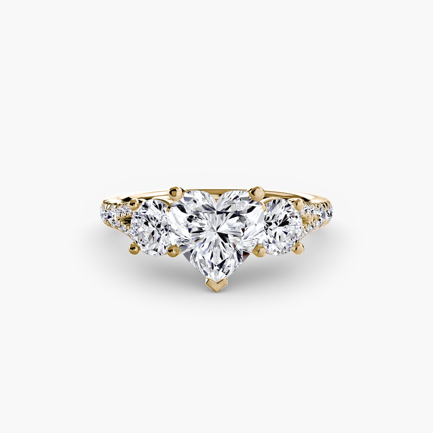 Sparkle Three-Stone Diamond ring with Pavé Band