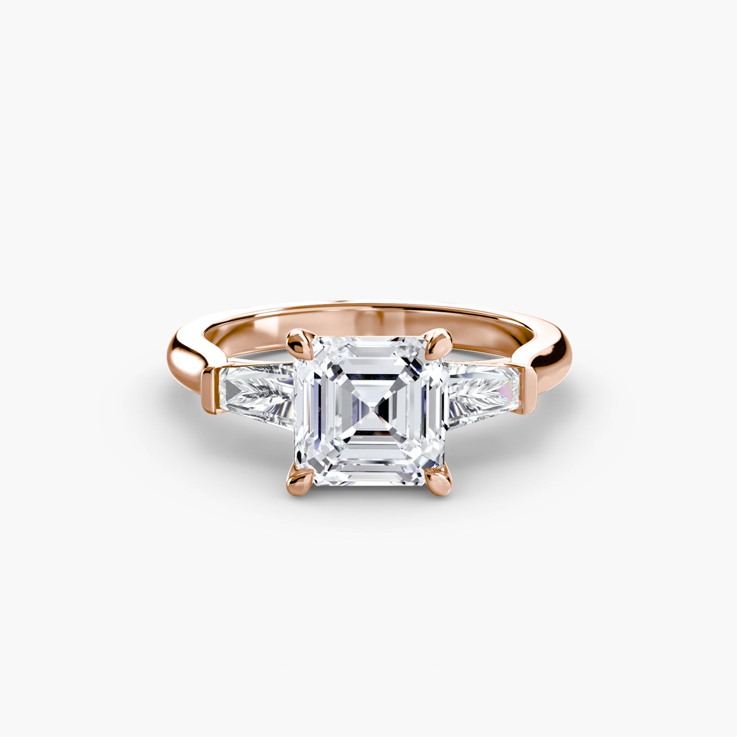 Three-Stone Ring with Baguette Side Stones