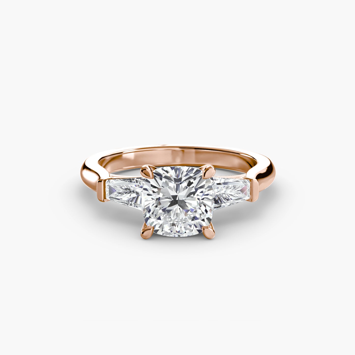 Three-Stone Ring with Baguette Side Stones