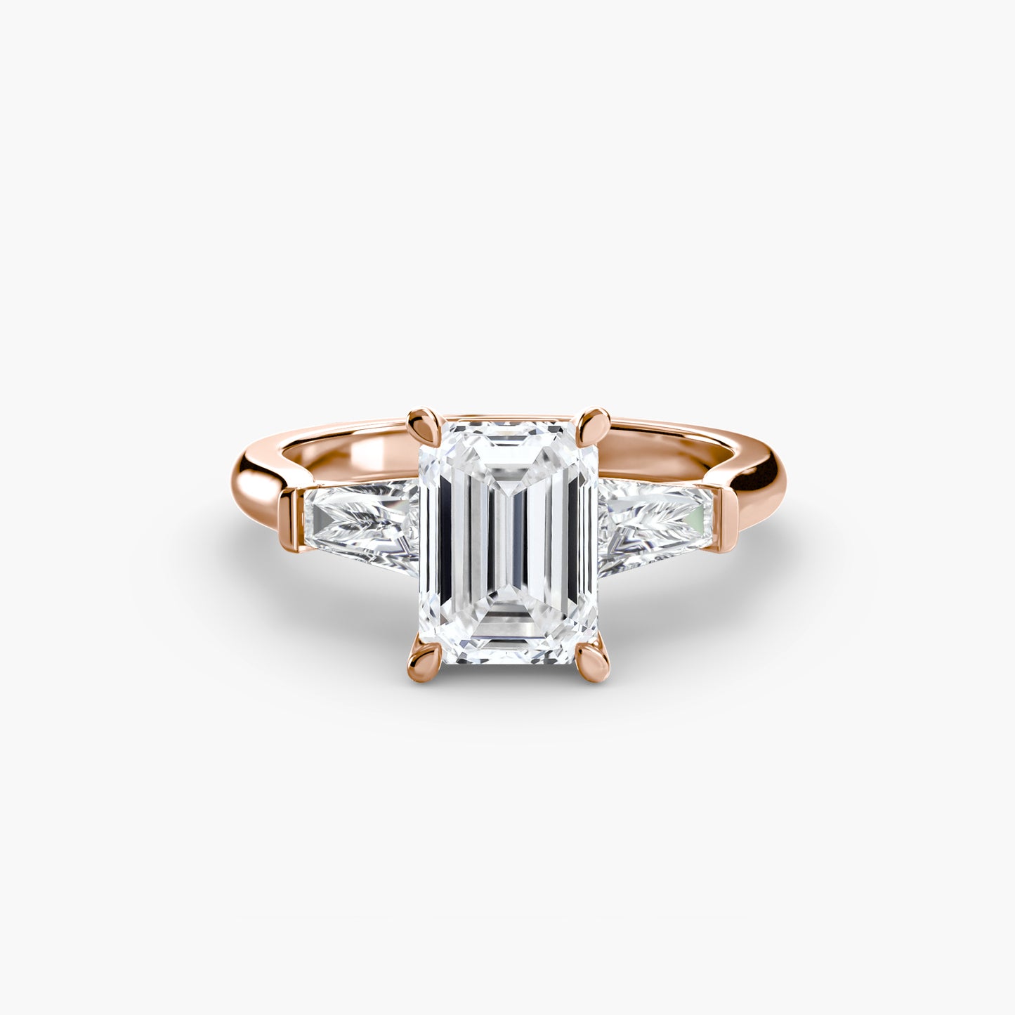 Three-Stone Ring with Baguette Side Stones