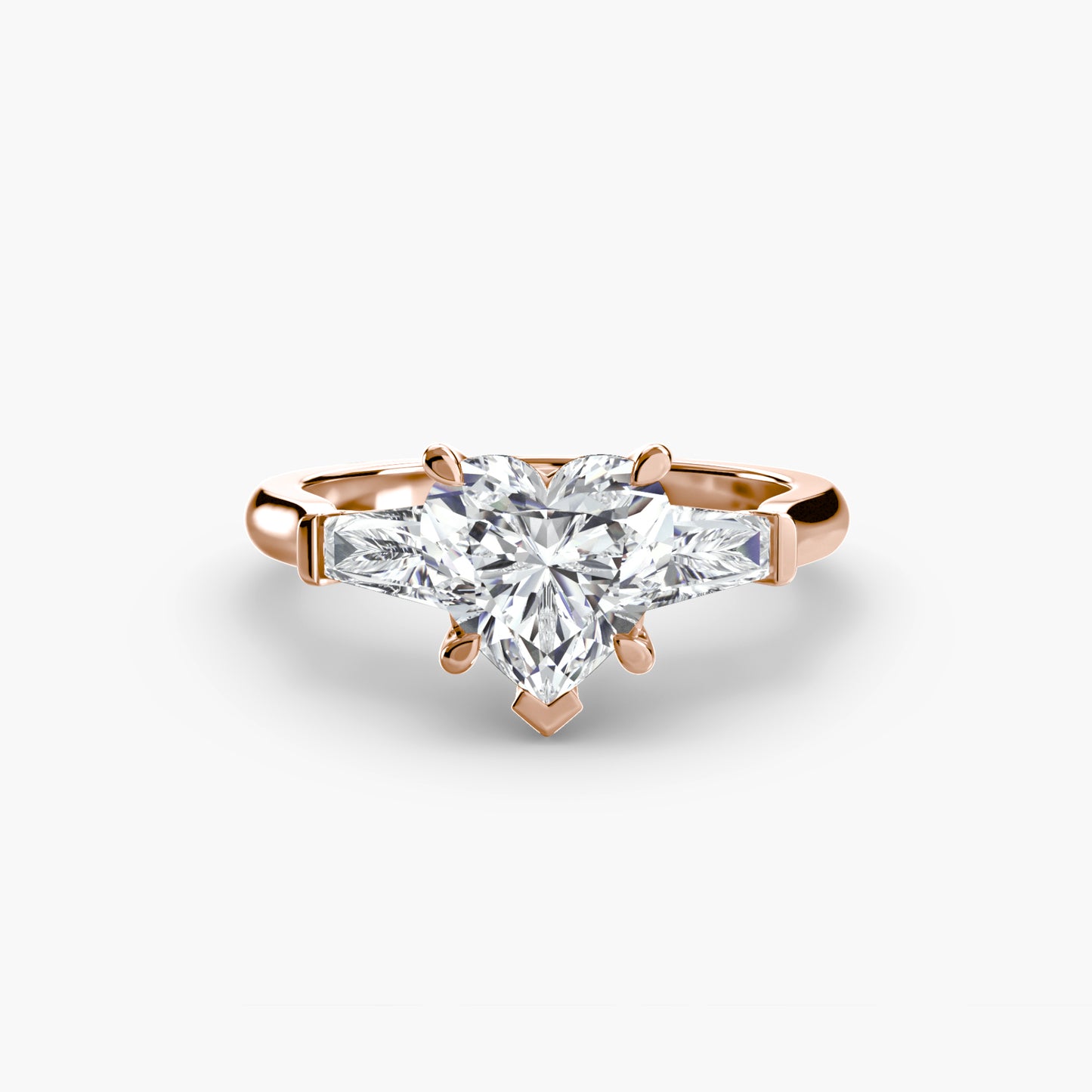 Three-Stone Ring with Baguette Side Stones