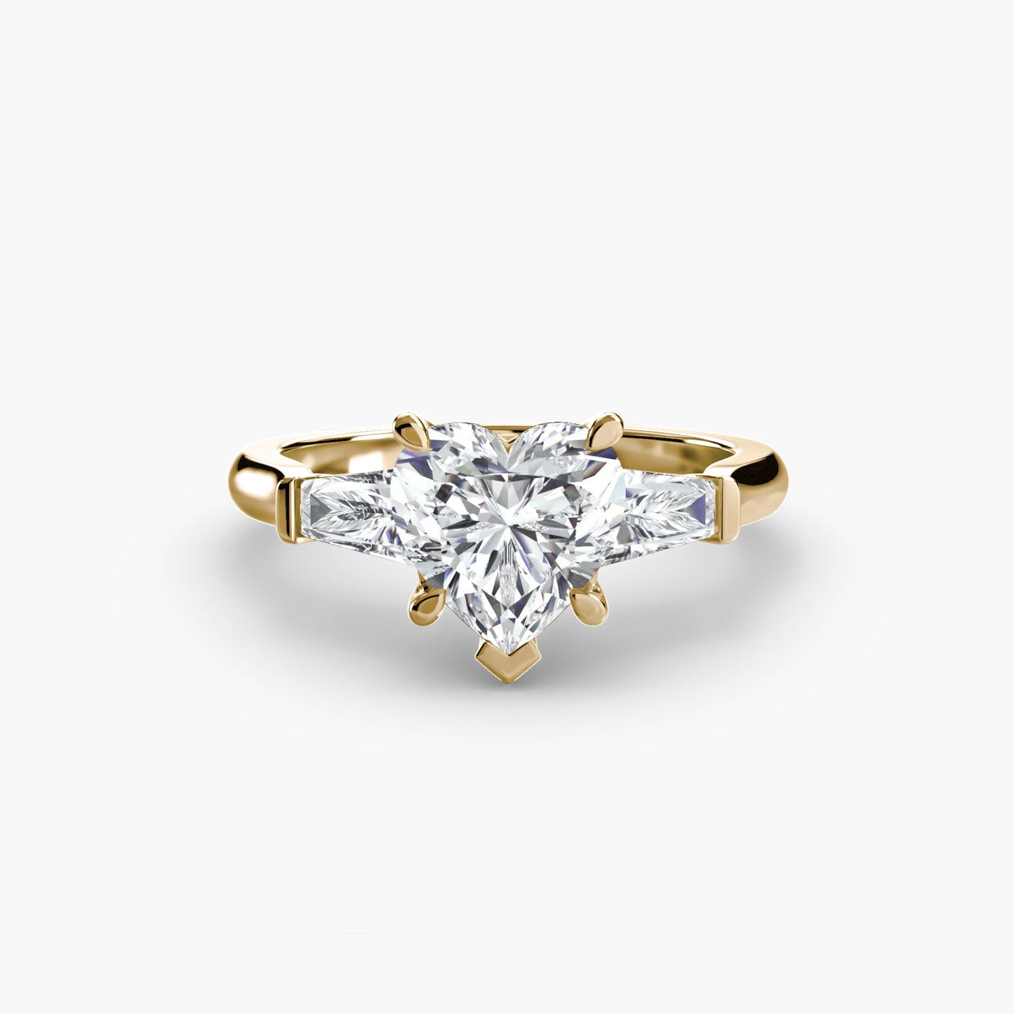 Three-Stone Ring with Baguette Side Stones