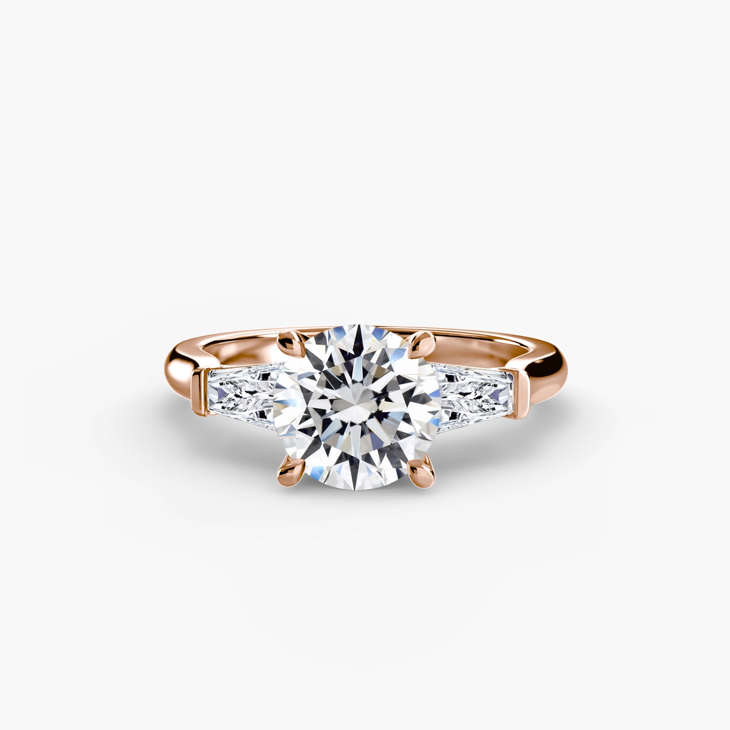 Three-Stone Ring with Baguette Side Stones
