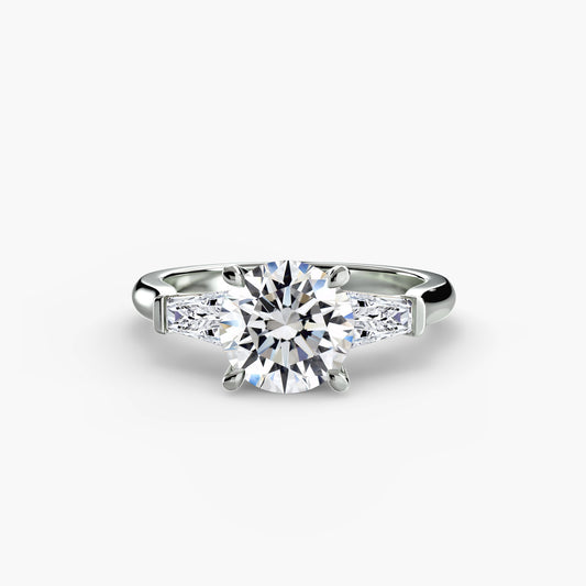 Three-Stone Ring with Baguette Side Stones