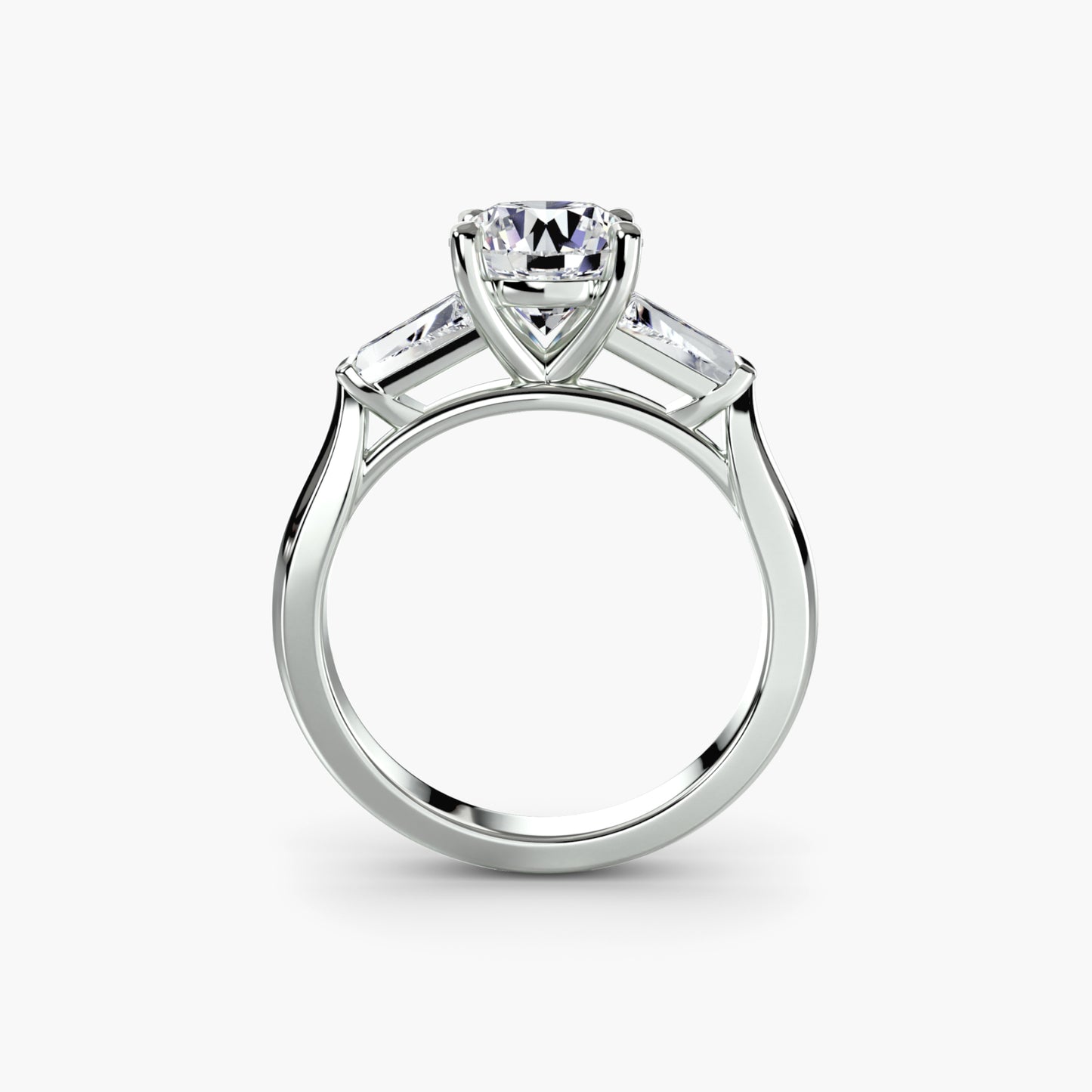 Three-Stone Ring with Baguette Side Stones