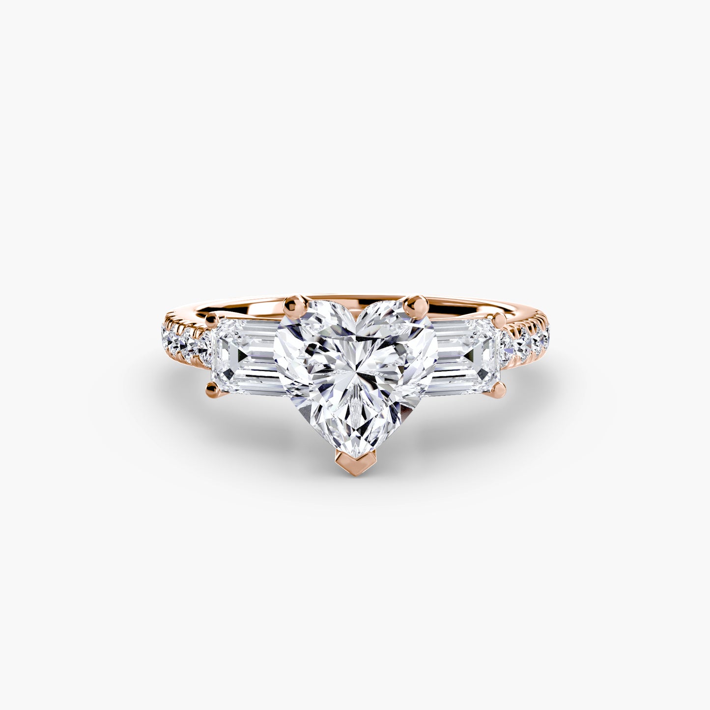 Astoria Three-Stone Ring with Pavé Band