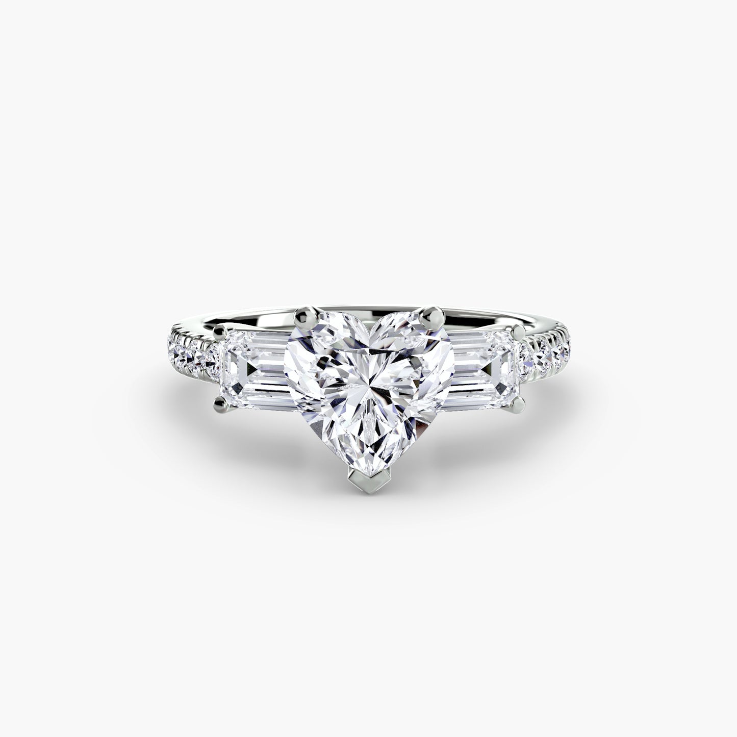 Astoria Three-Stone Ring with Pavé Band