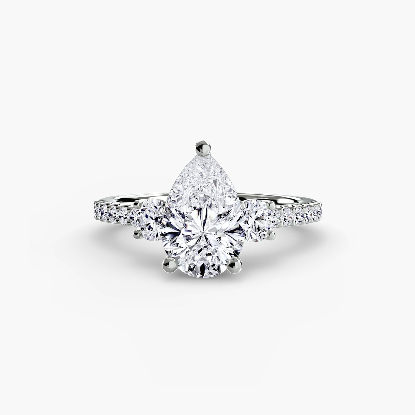 Celestia pear diamond with diamond pave
