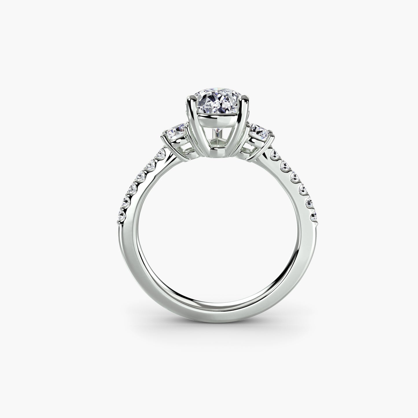 Celestia pear diamond with diamond pave