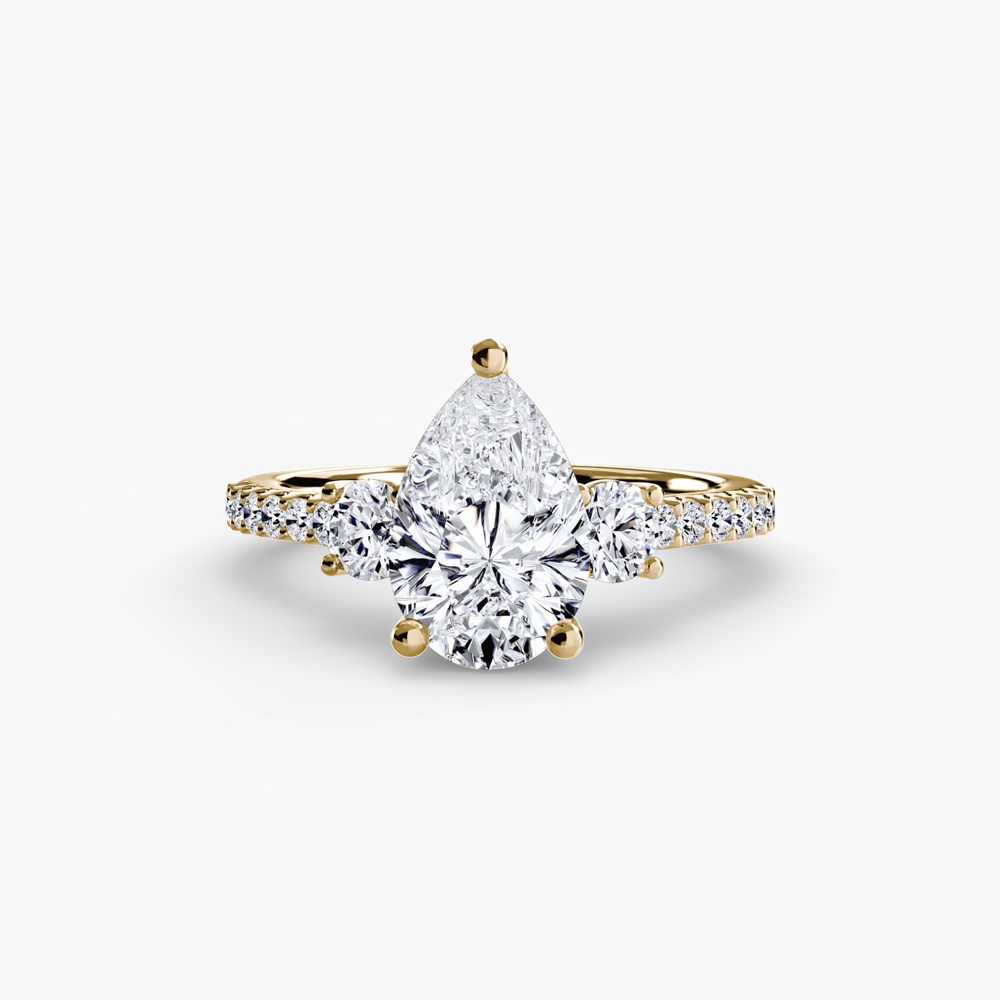 Celestia pear diamond with diamond pave