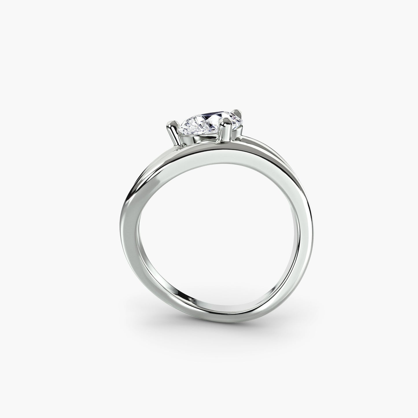 The Wave Ring with pear shape diamond