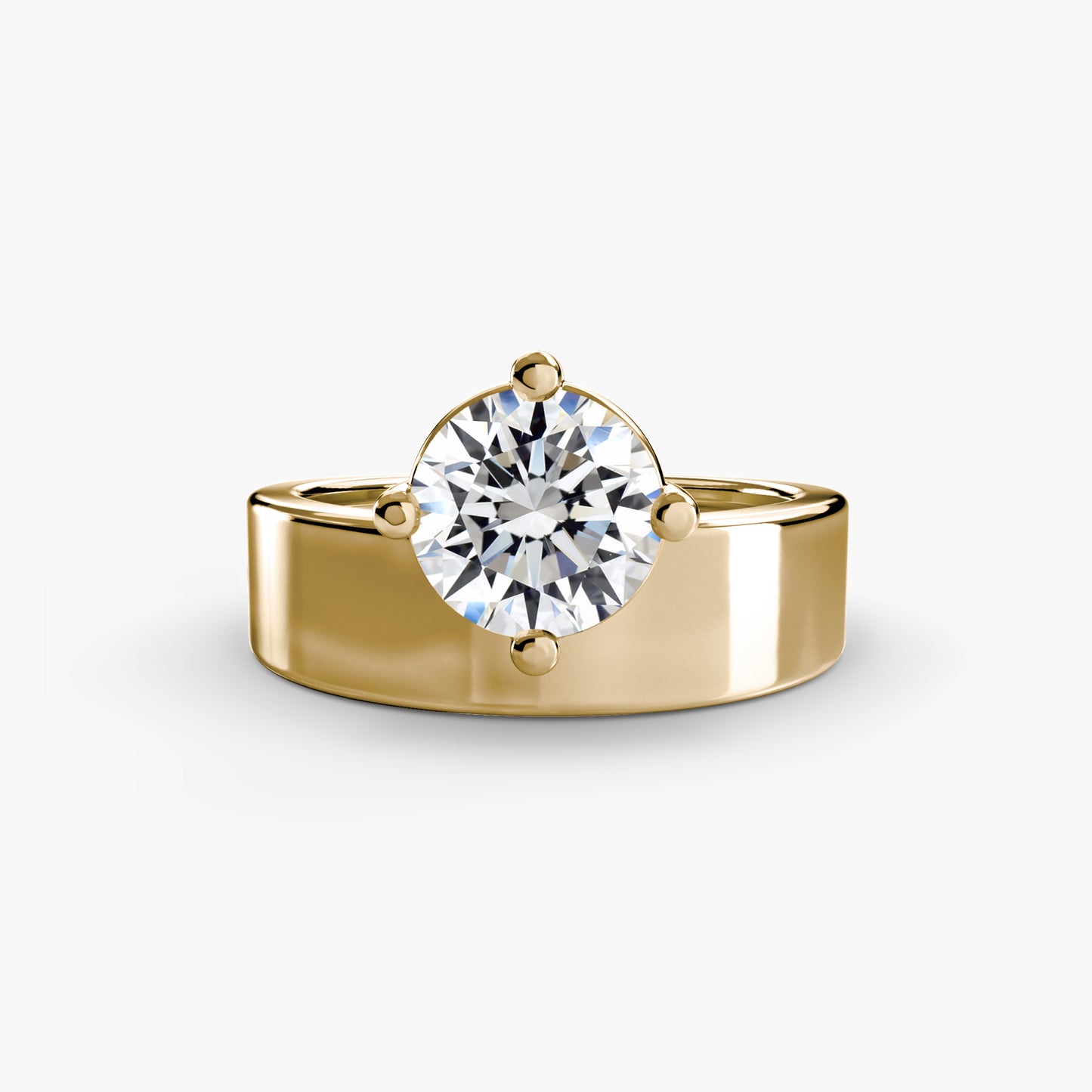 Wide Band off set Dimaond Solitaire ring