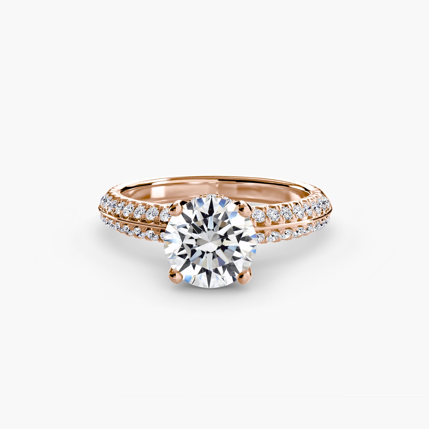 Grand Pavé diamond Solitaire ring