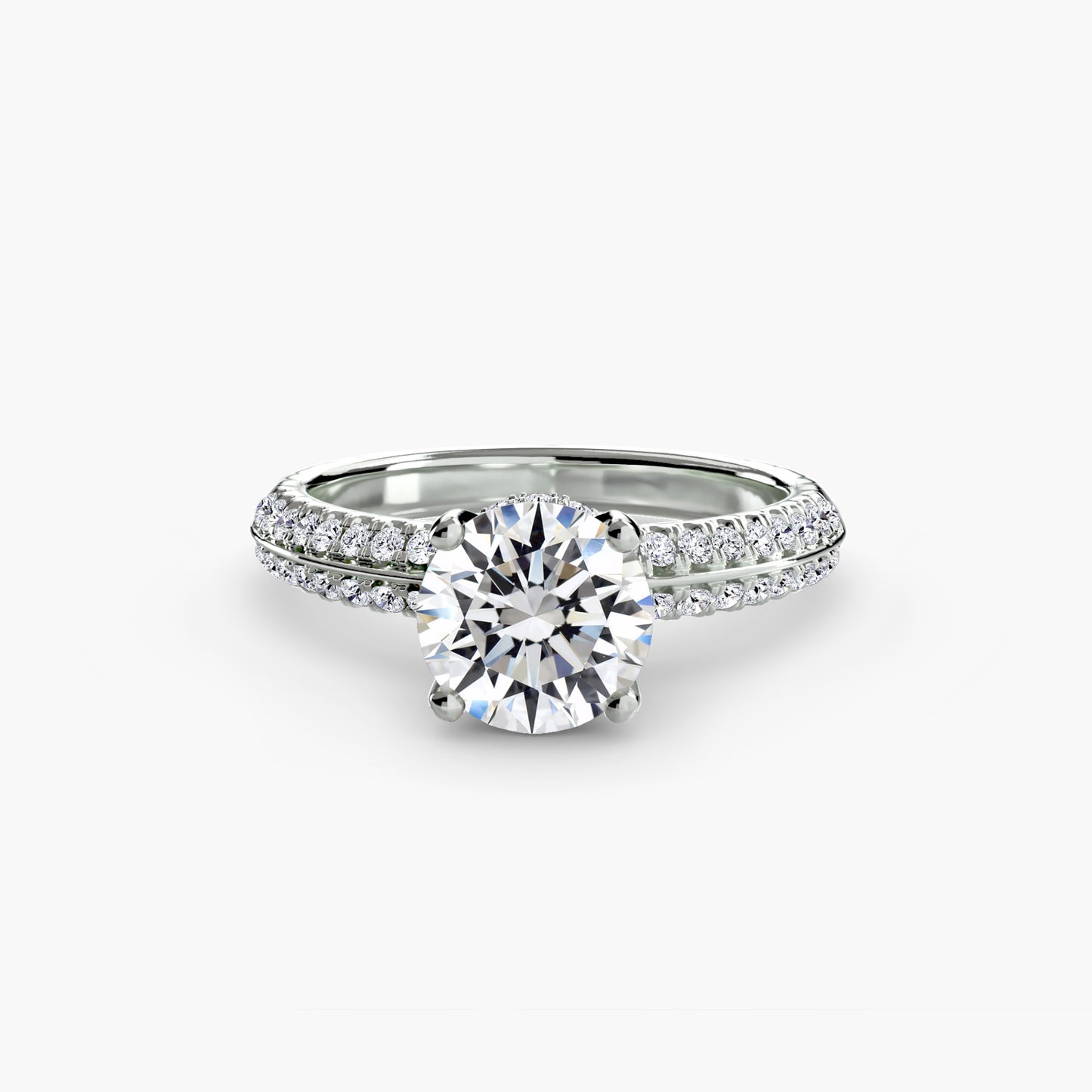 Grand Pavé diamond Solitaire ring