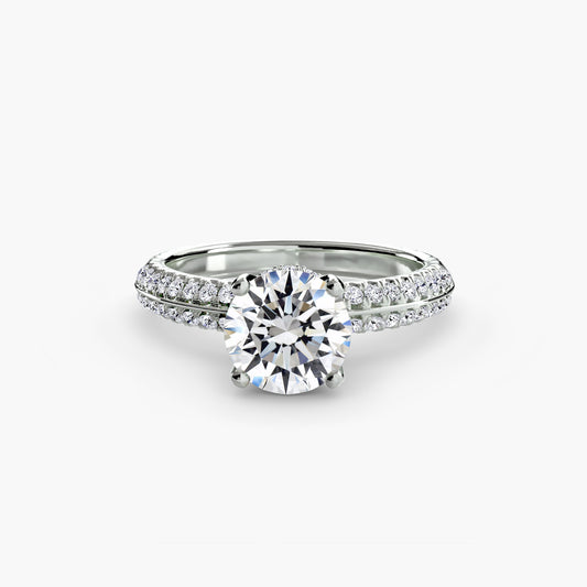 Grand Pavé diamond Solitaire ring