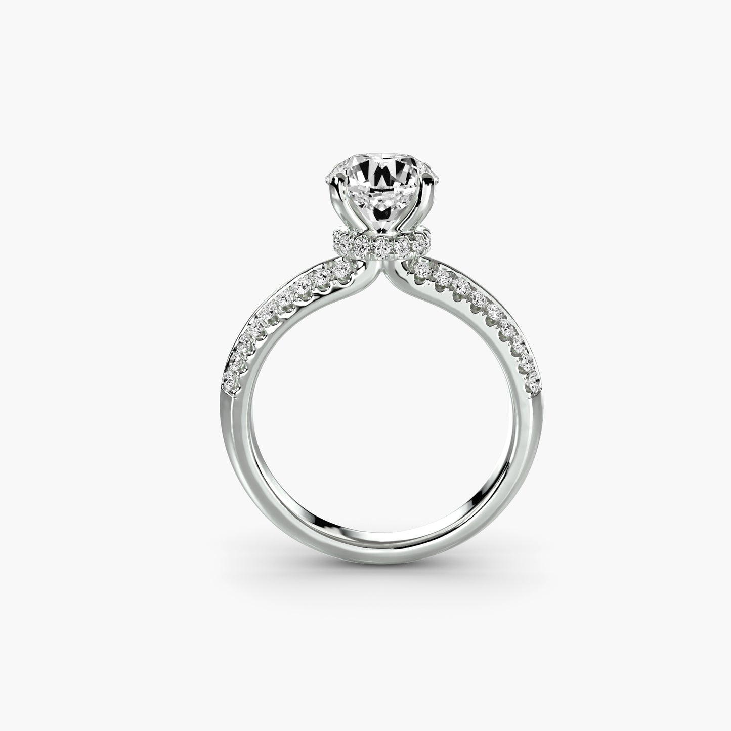 Grand Pavé diamond Solitaire ring