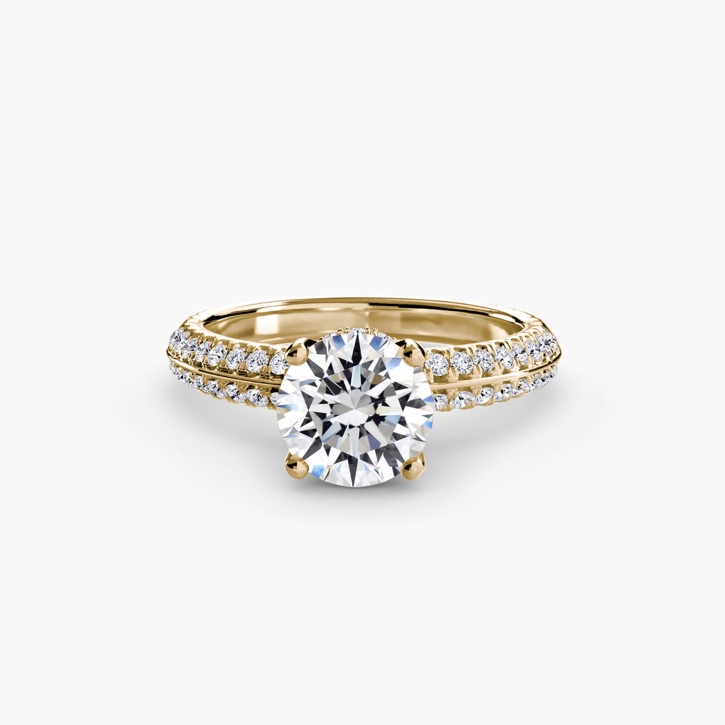Grand Pavé diamond Solitaire ring