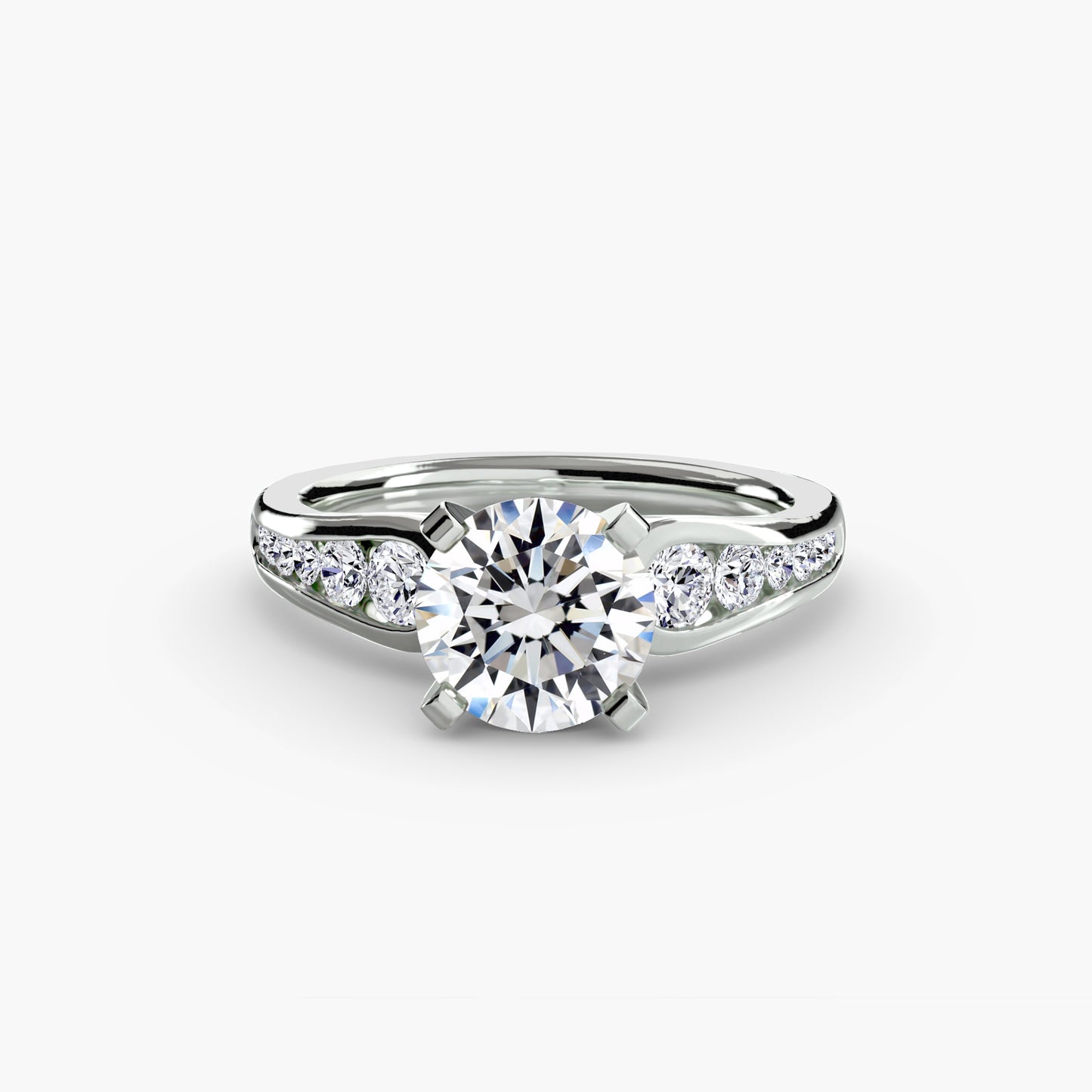 Scintillating Diamond Solitaire ring with Pavé