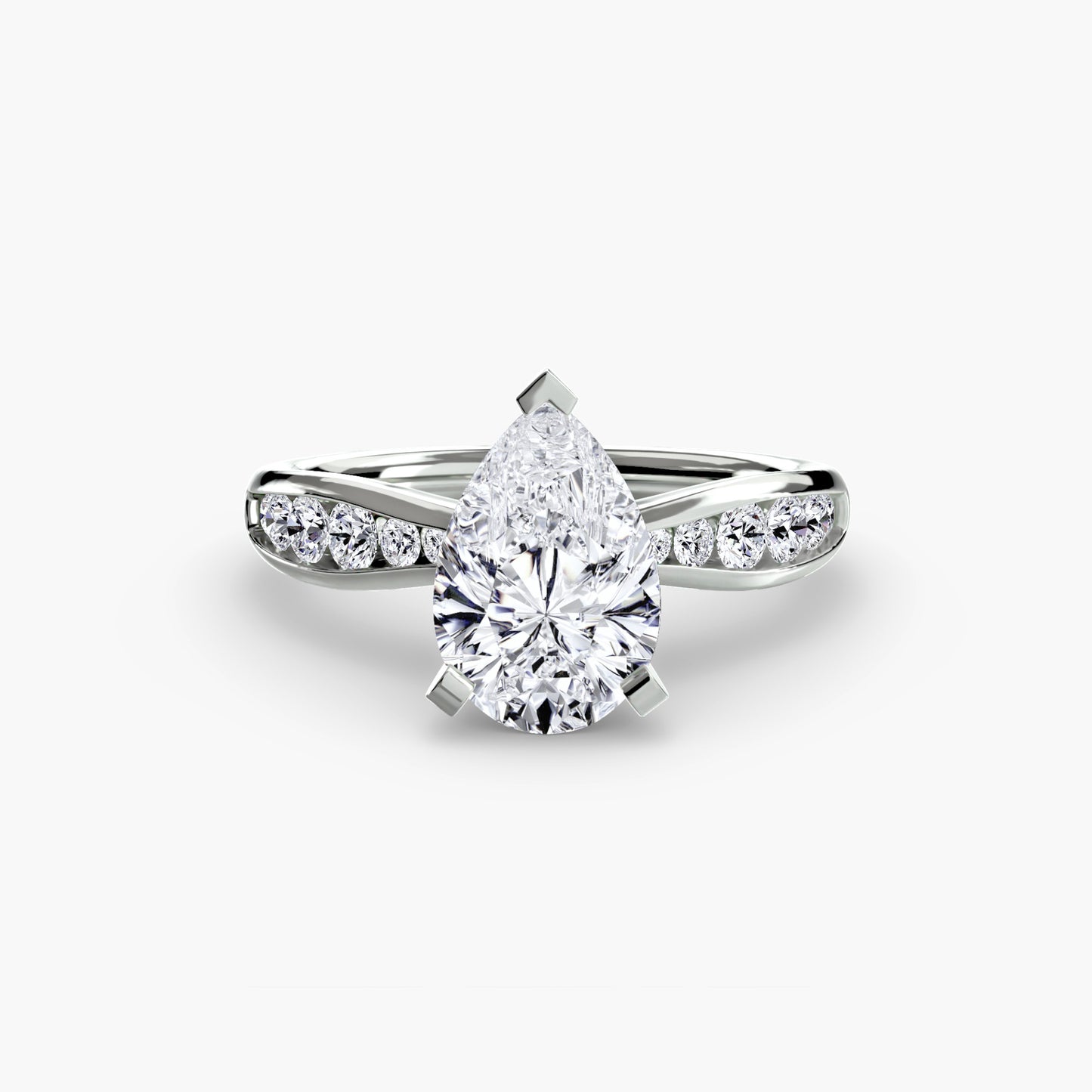 Timeless sparkle diamond solitaire with Pavé