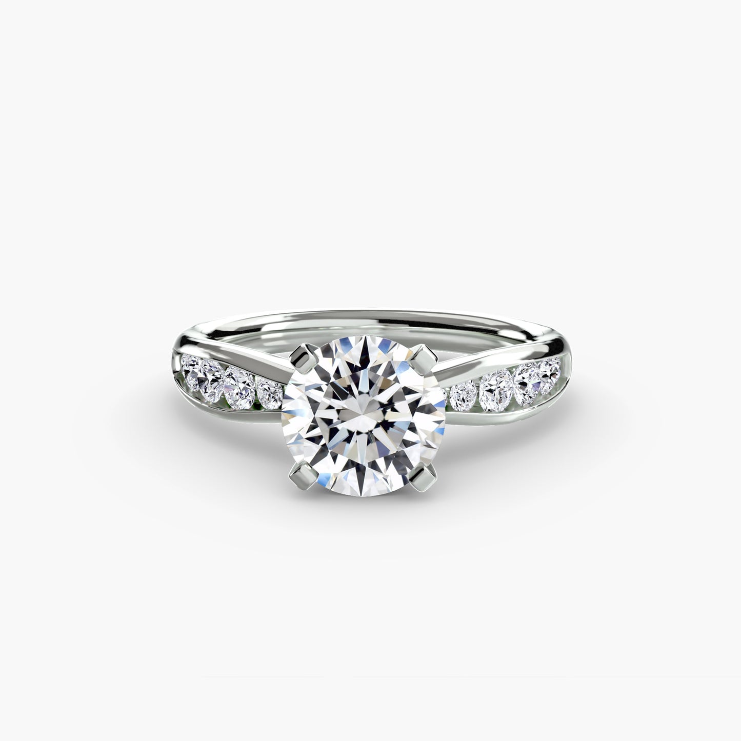 Timeless sparkle diamond solitaire with Pavé
