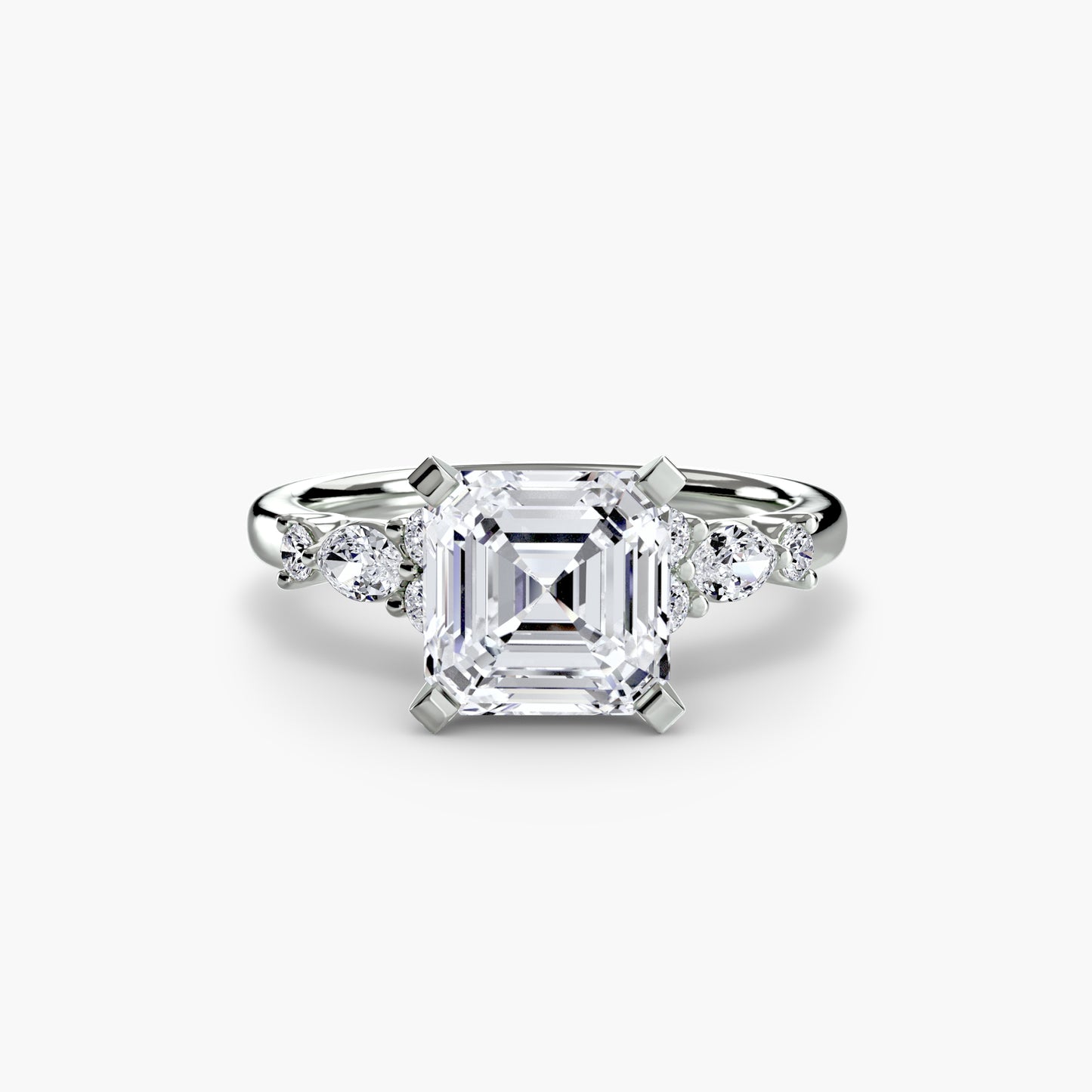 The Floral Accent Solitaire diamond ring