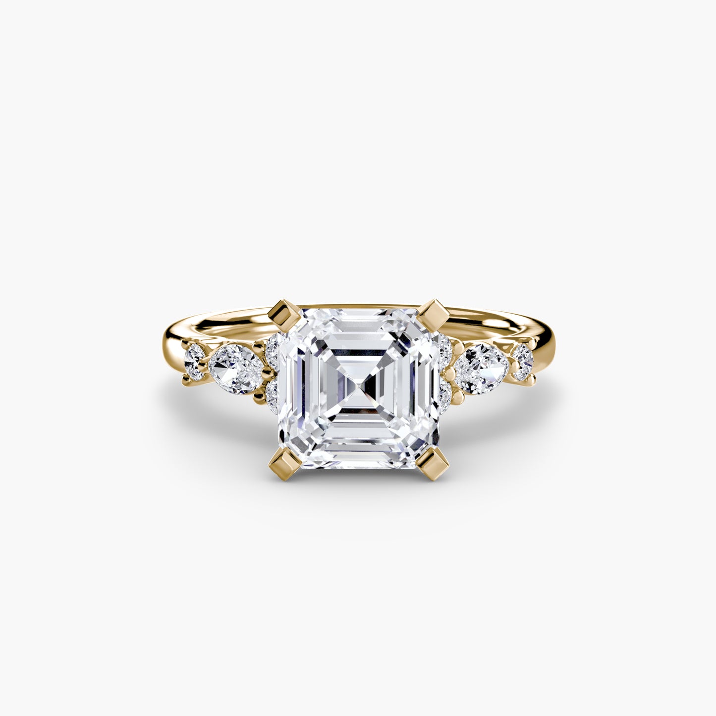 The Floral Accent Solitaire diamond ring
