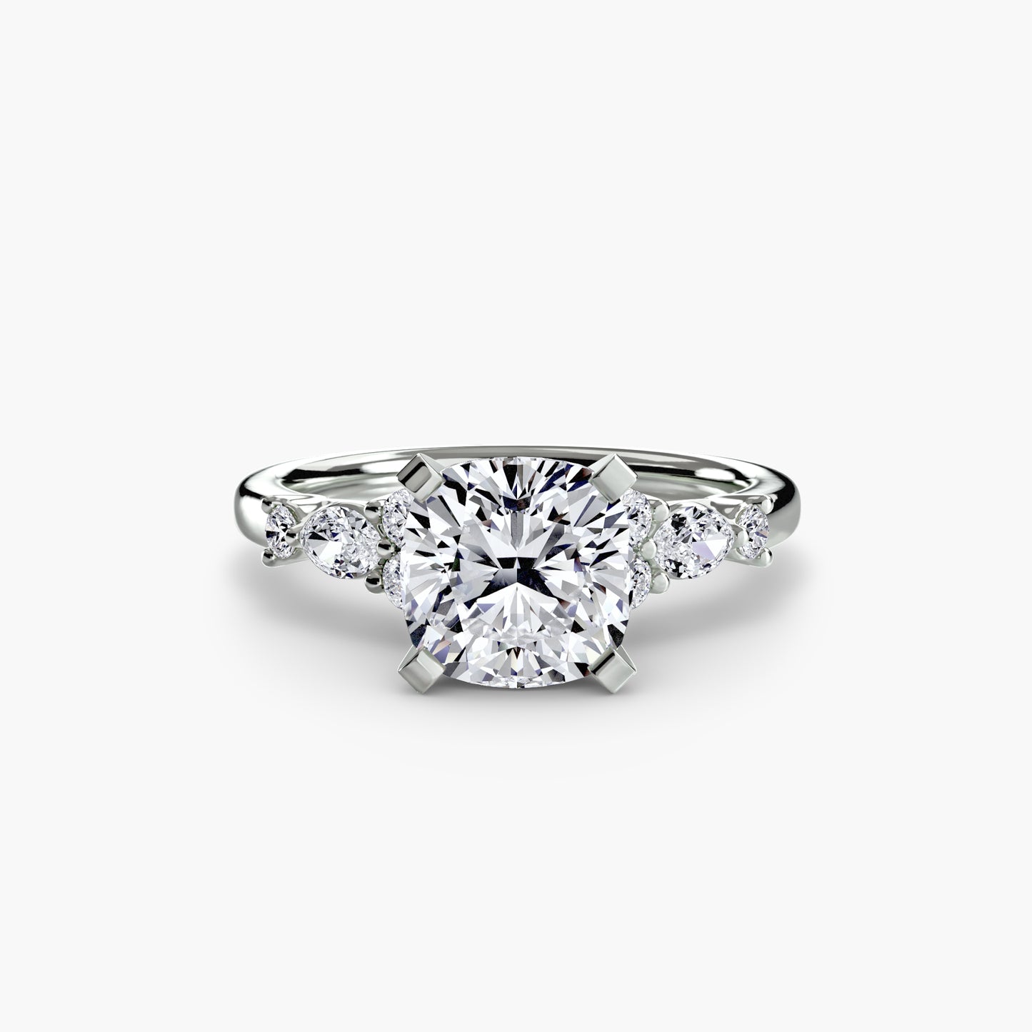 The Floral Accent Solitaire diamond ring