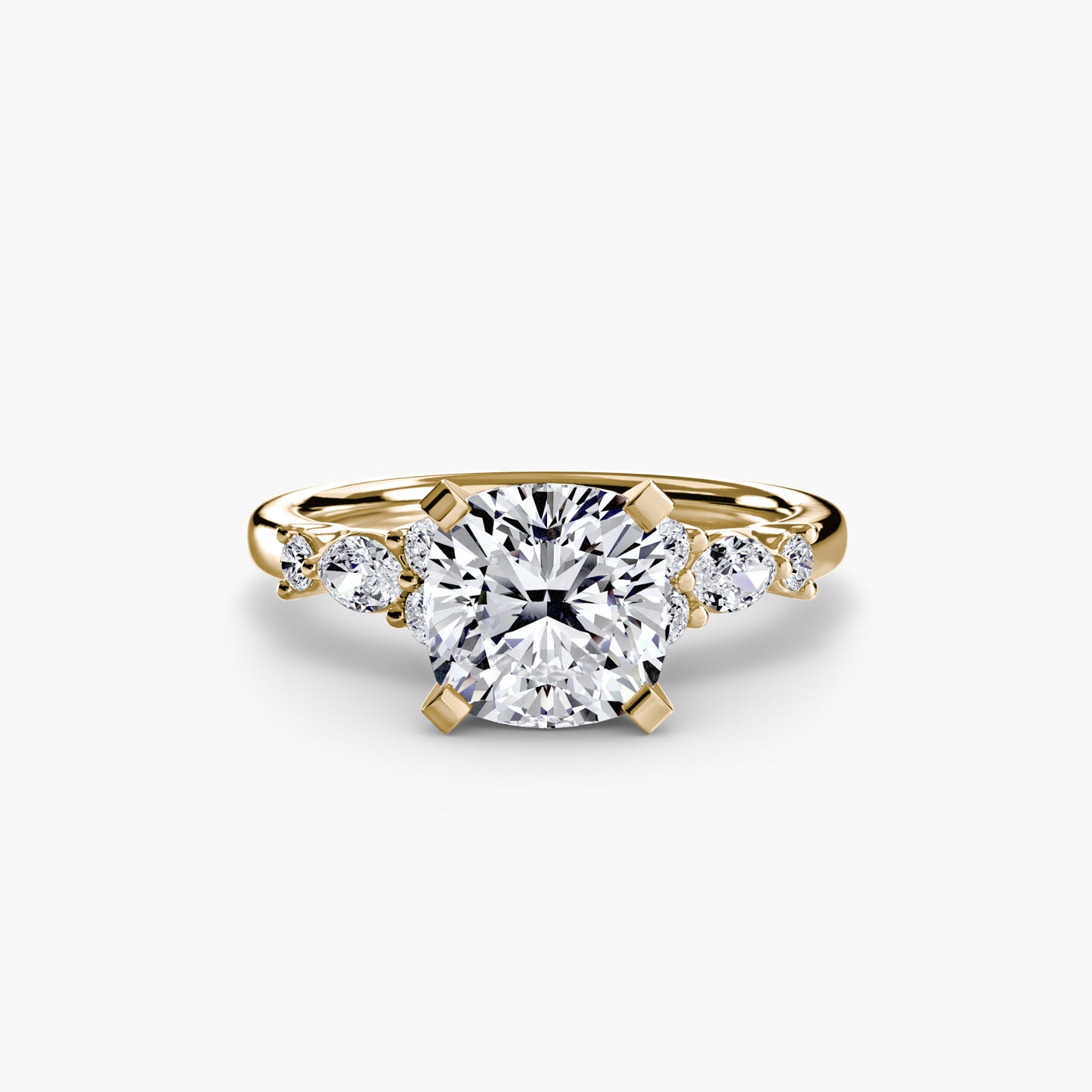 The Floral Accent Solitaire diamond ring