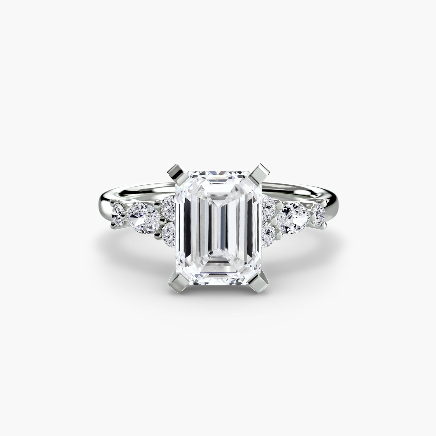 The Floral Accent Solitaire diamond ring