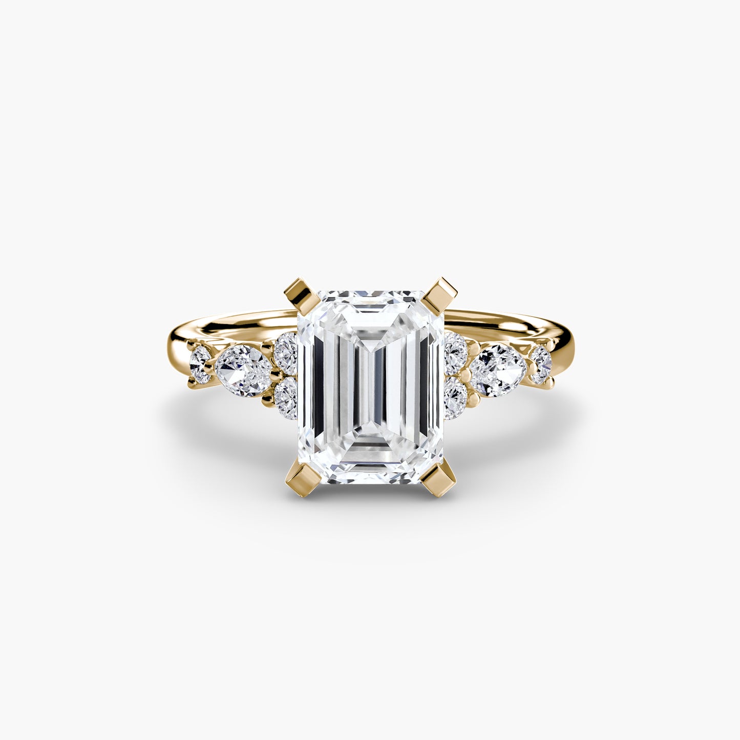 The Floral Accent Solitaire diamond ring