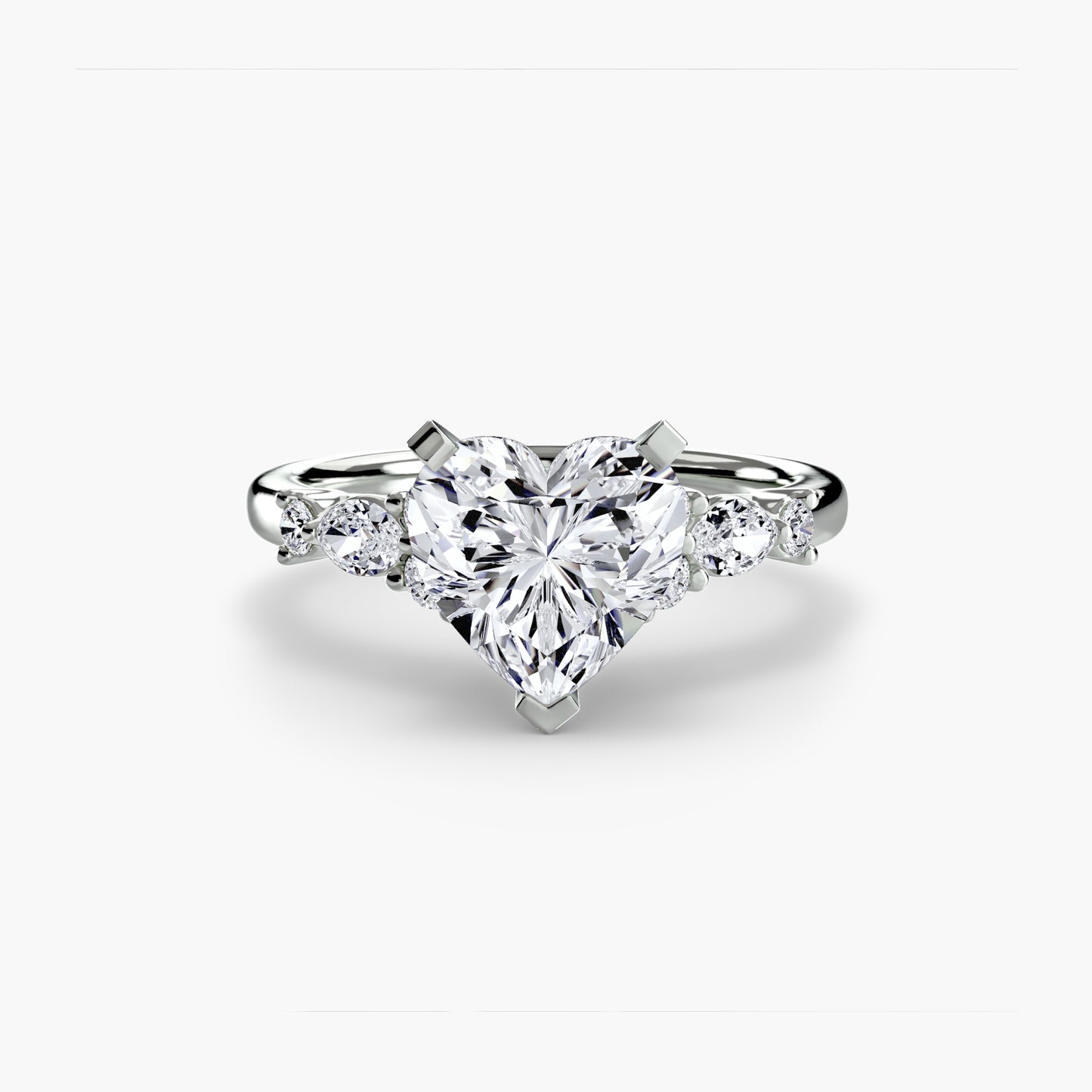 The Floral Accent Solitaire diamond ring
