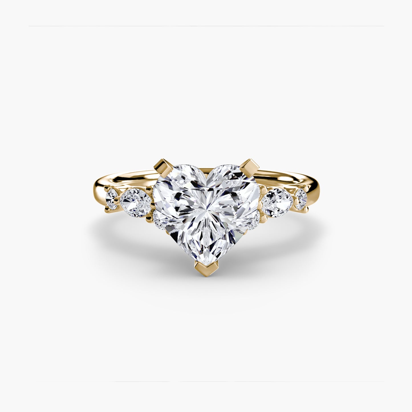 The Floral Accent Solitaire diamond ring
