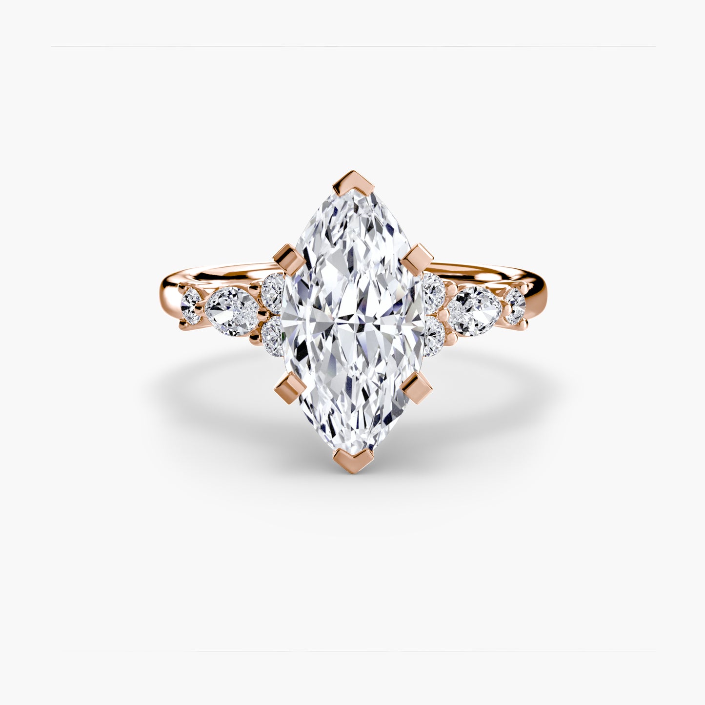 The Floral Accent Solitaire diamond ring