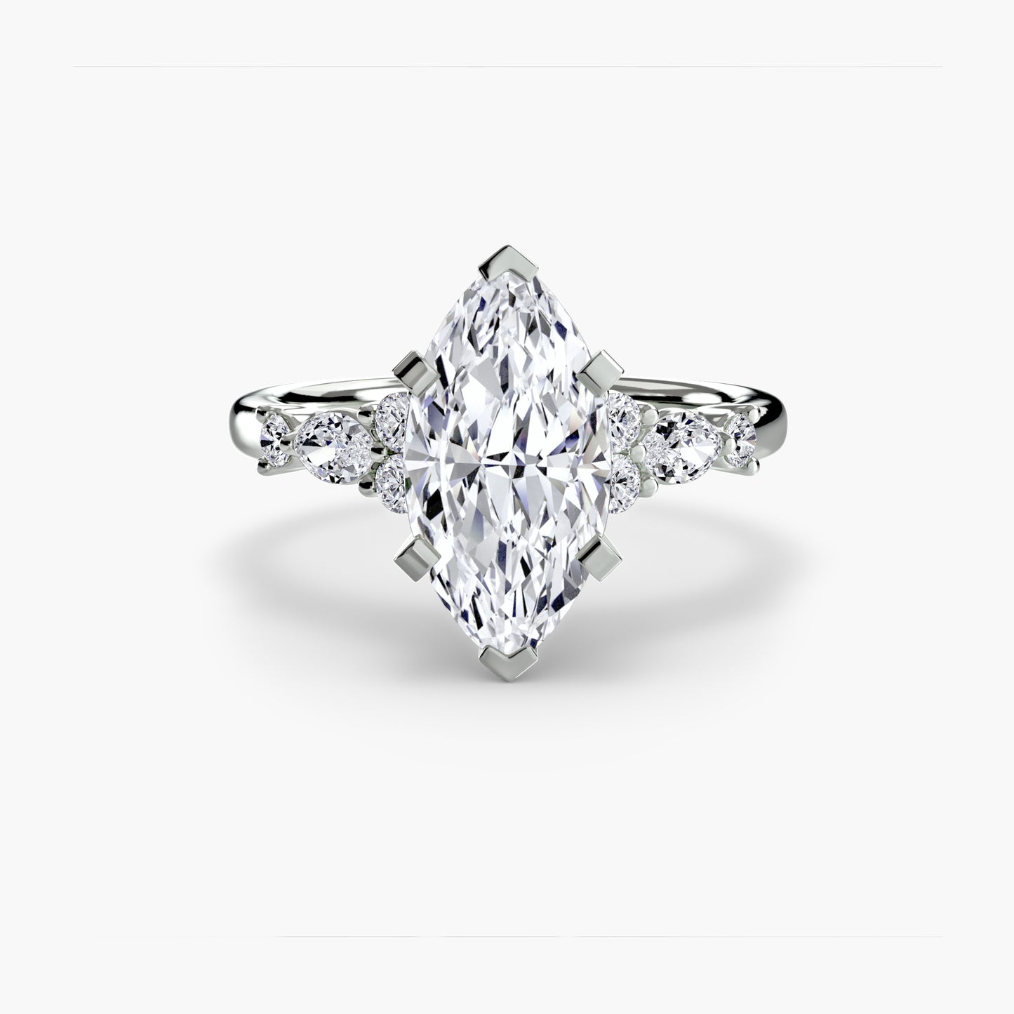The Floral Accent Solitaire diamond ring
