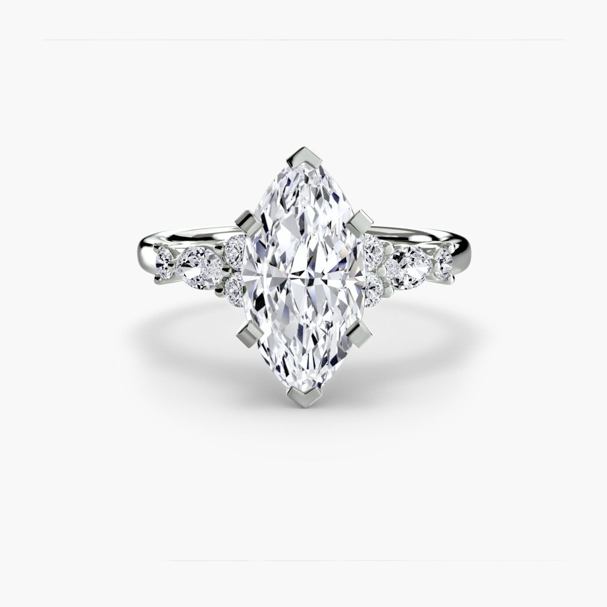 The Floral Accent Solitaire diamond ring | Joaillerie VCL