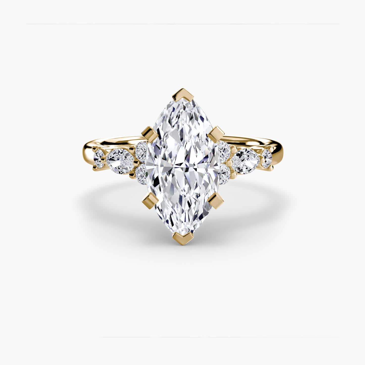 The Floral Accent Solitaire diamond ring