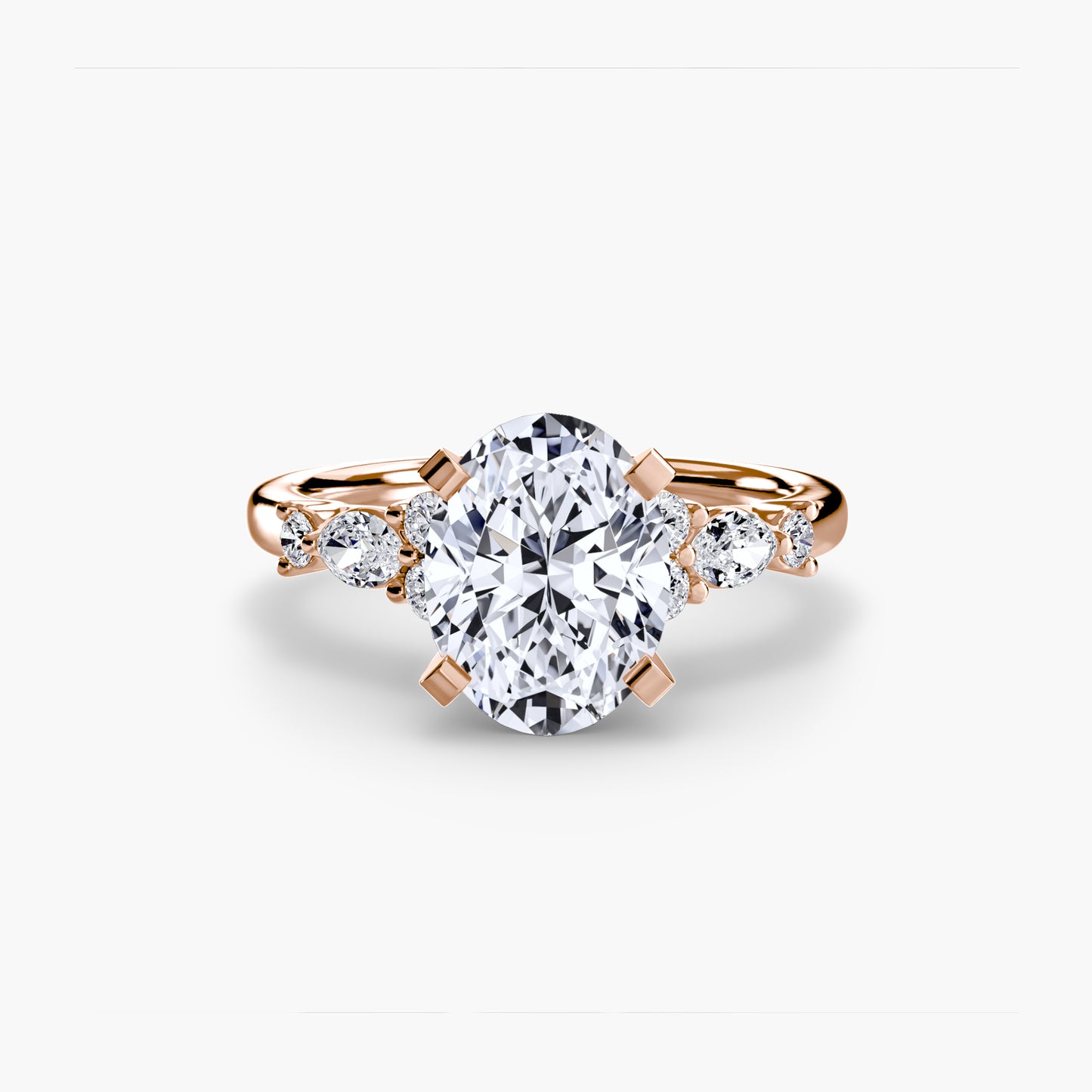 The Floral Accent Solitaire diamond ring