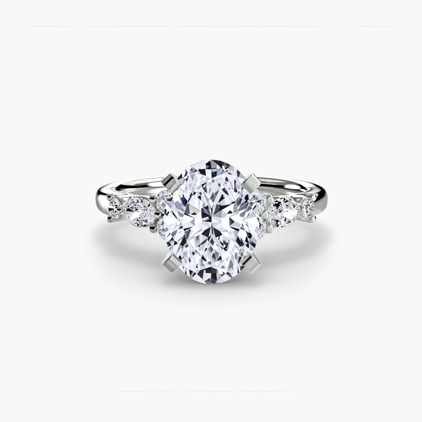 The Floral Accent Solitaire diamond ring