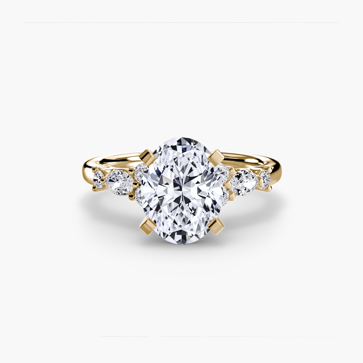 The Floral Accent Solitaire diamond ring