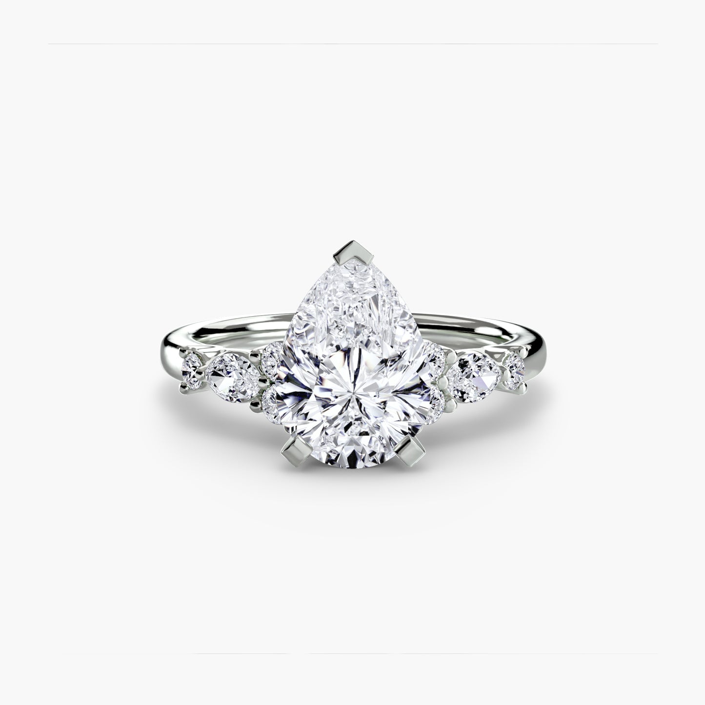 The Floral Accent Solitaire diamond ring