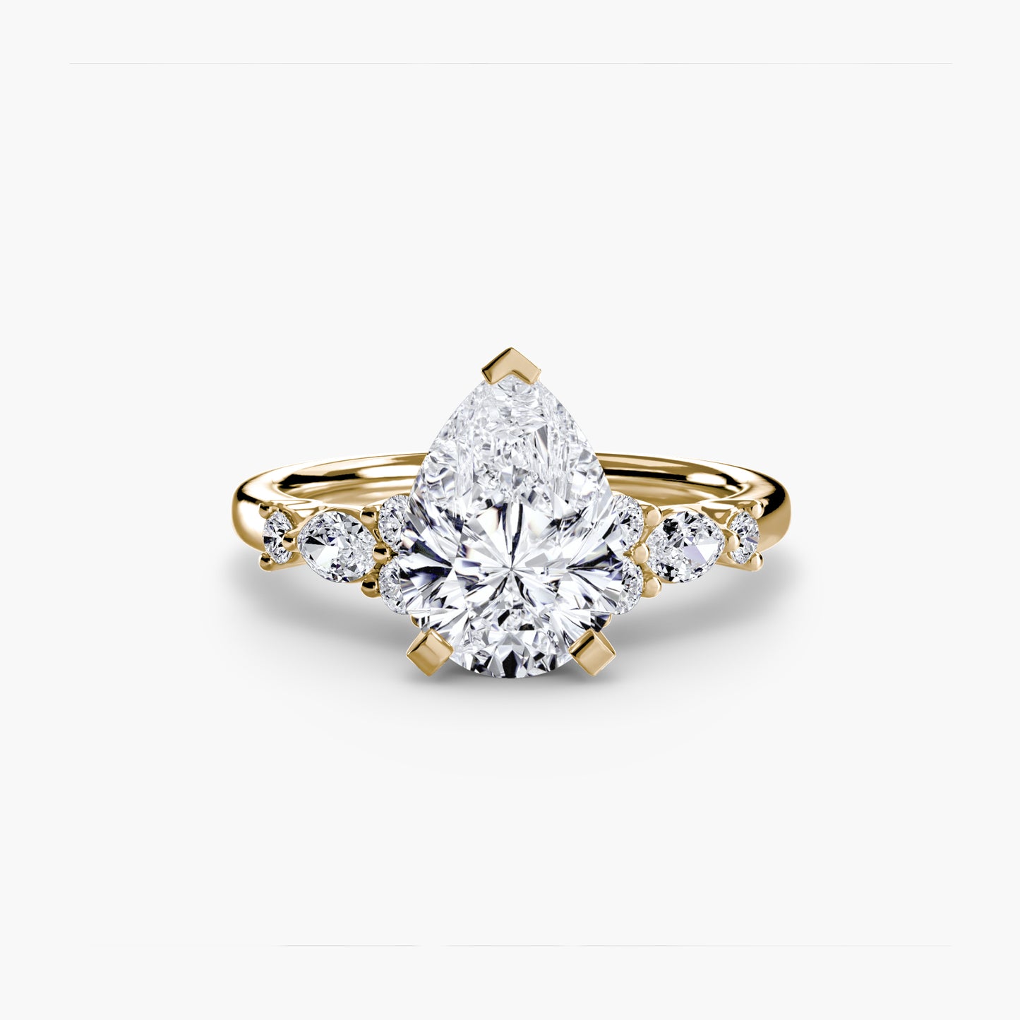 The Floral Accent Solitaire diamond ring