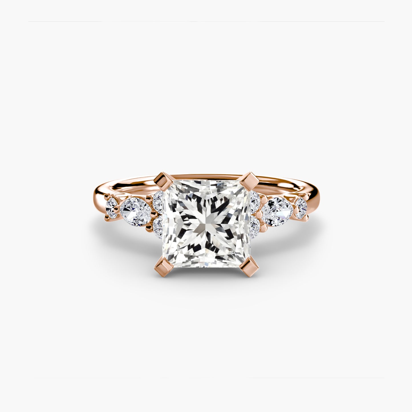 The Floral Accent Solitaire diamond ring