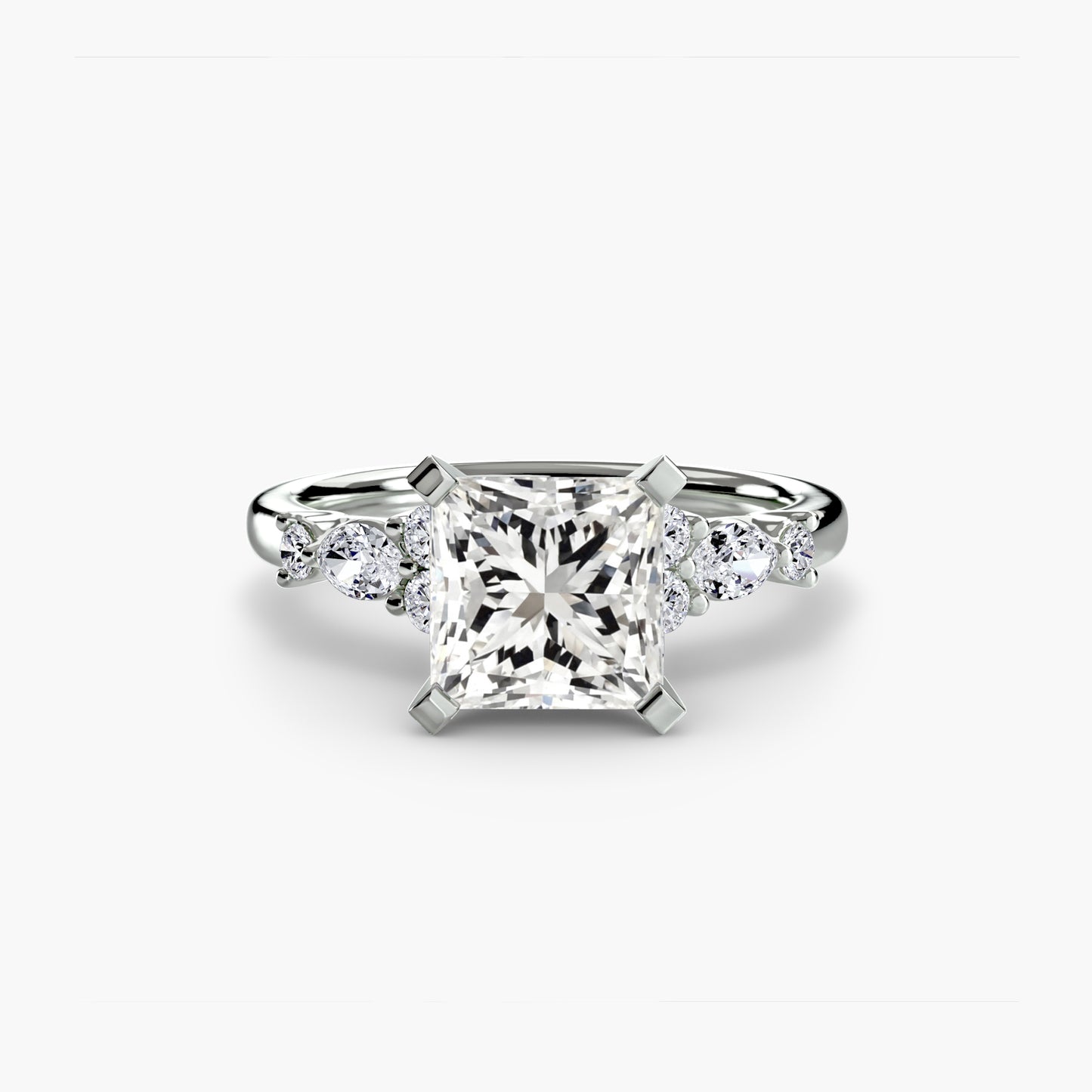The Floral Accent Solitaire diamond ring