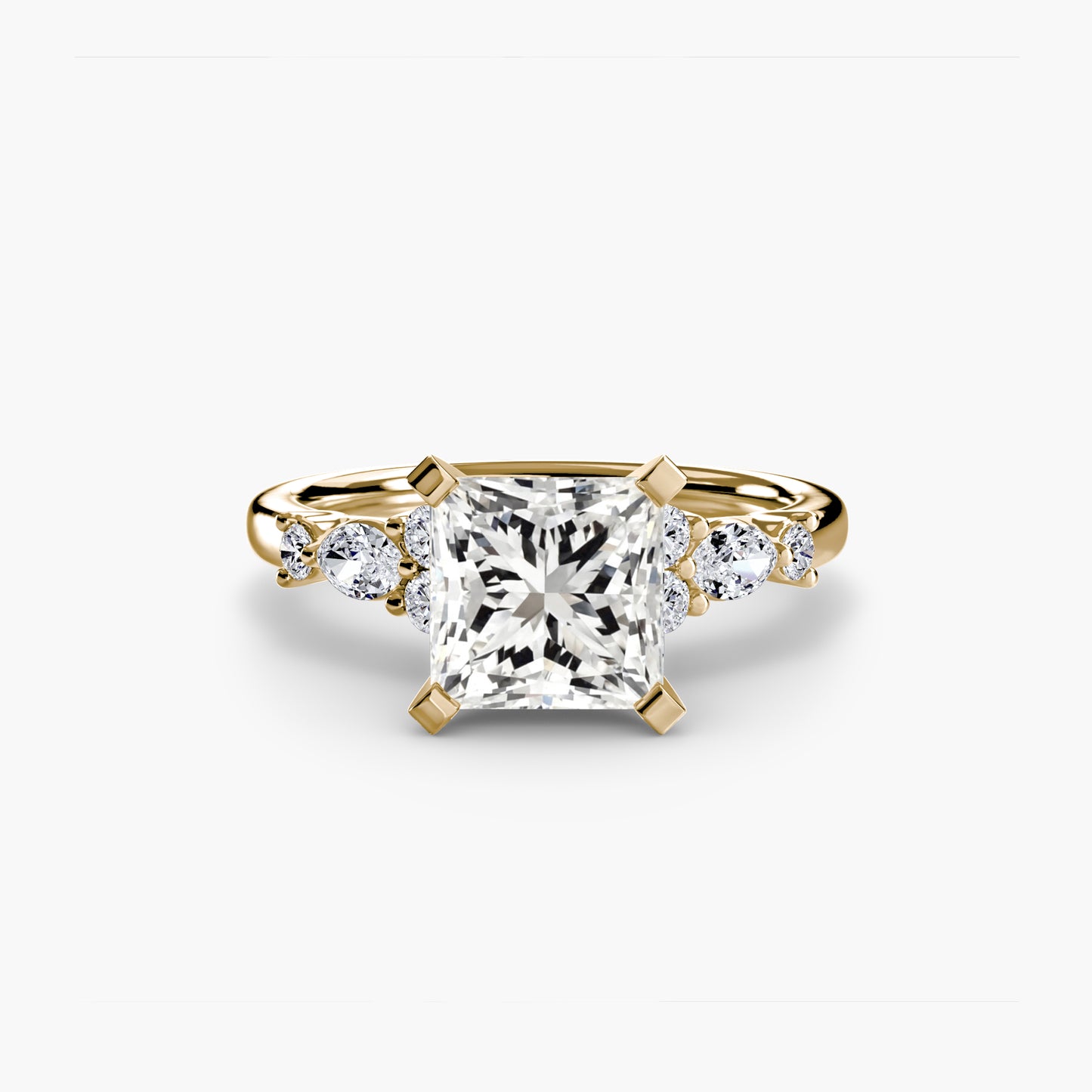 The Floral Accent Solitaire diamond ring