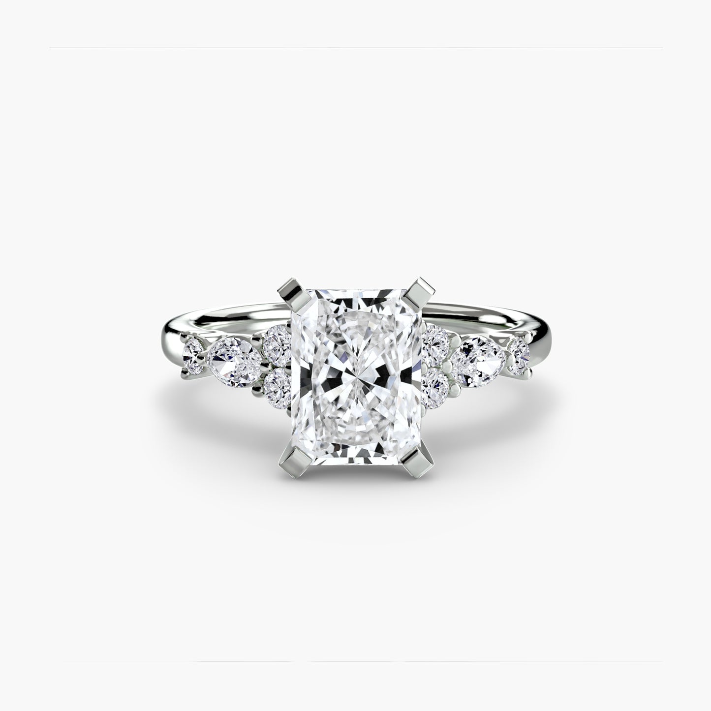 The Floral Accent Solitaire diamond ring