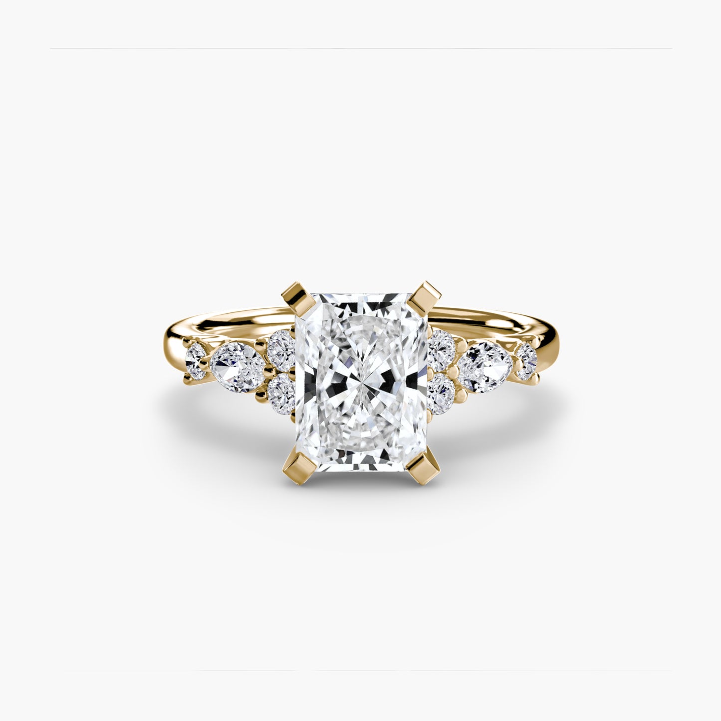 The Floral Accent Solitaire diamond ring